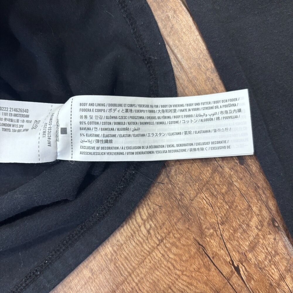 Abercrombie & Fitch Black Womens S Long Sleeve Shirt Elevated Basics Minimalist - Picture 4 of 8